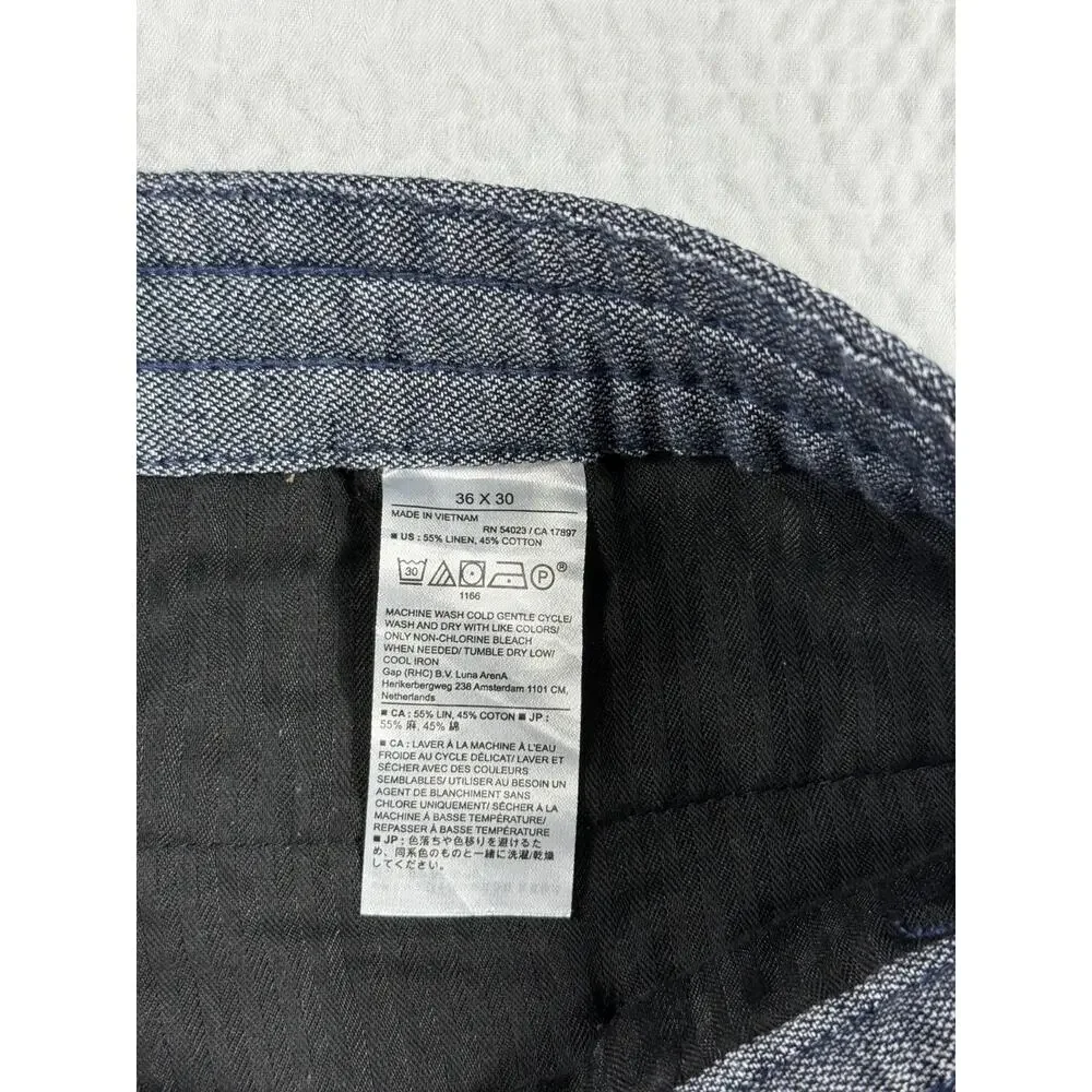 Banana Republic Pants Mens 36x30 Gray Linen Blend Athletic Beach Drawstring